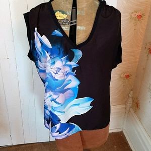 DKNY jeans sleeveless floral top